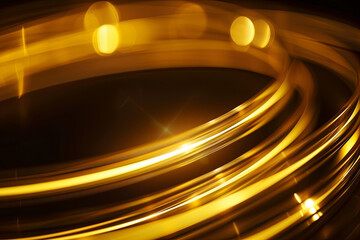 Abstract golden ring with light lines background