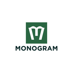 letter M logo with an modern and simple design concept