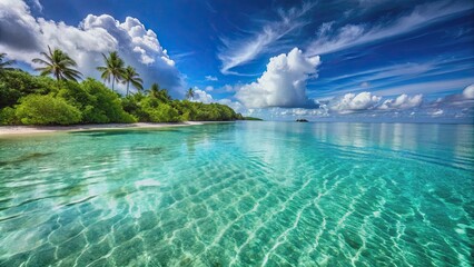 Crystal clear water in a tropical paradise, ocean, waves, beach, blue, underwater, beauty, nature, refreshing, purity