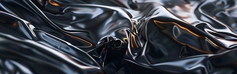 Black plastic bag texture. Dark material background.