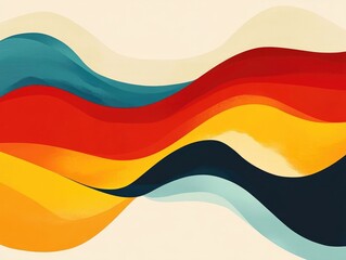 Captivating minimalist abstract art piece featuring a dynamic and joyful composition of vibrant colors geometric shapes and a flat design style