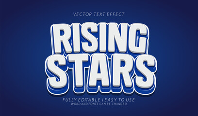 3d editable rising stars text effect graphic style template