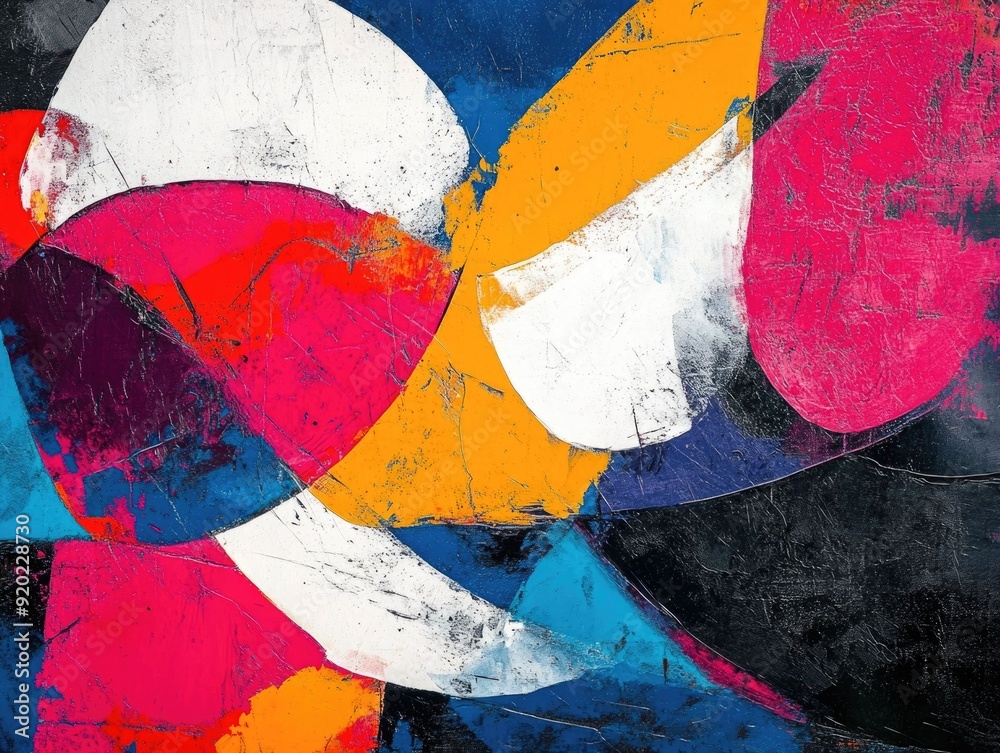 Poster vibrant abstract art composition with bold color splashes dynamic shapes and a modern creative visua