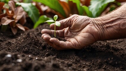 Expert hand of farmer checking soil health before growth a seed of vegetable or plant seedling, Business or ecology concept, analyze complex data sets in real-time, with a digital interface overlaid o