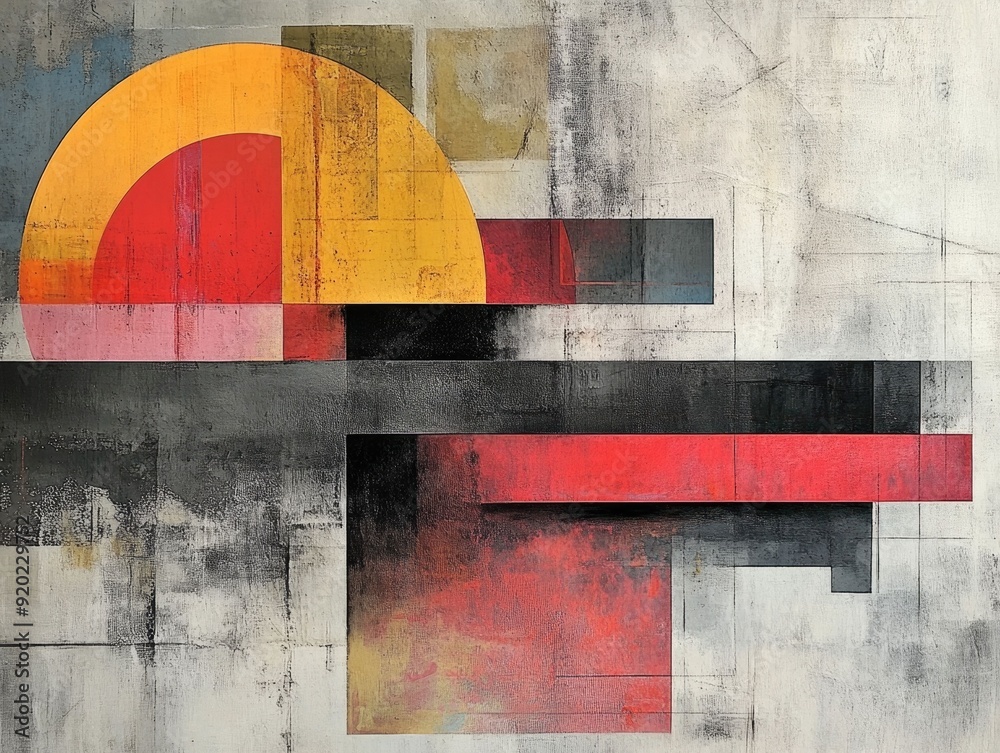 Poster captivating abstract geometric shapes with a sophisticated modern twist creating a visually striking