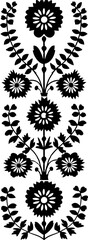 Hungarian embroidery vertical pattern border