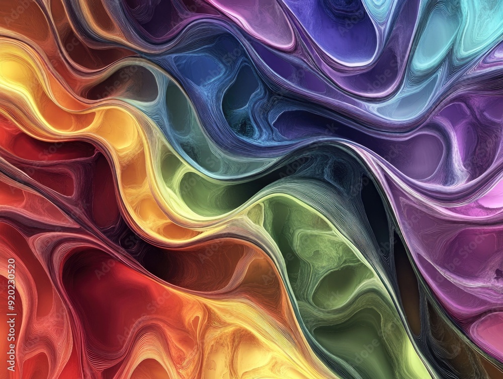 Poster mesmerizing abstract artwork featuring dynamic color transitions and modern geometric patterns creat