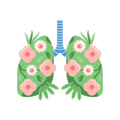 green floral lungs fresh air