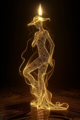 Enchanting Cursed Flame Damask Pin Up Lady