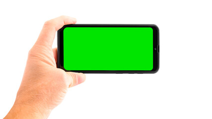 smartphone mockup with color isolated chromakey display