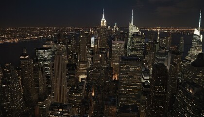 Fototapeta premium A night view of the Manhattan skyline from across the Hudson River 14