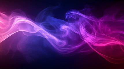 A vibrant swirl of colorful smoke, blending shades of pink and blue against a dark background.