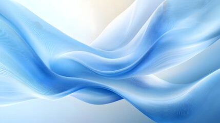Fototapeta premium Abstract flowing waves in shades of blue, creating a serene and calming visual effect.