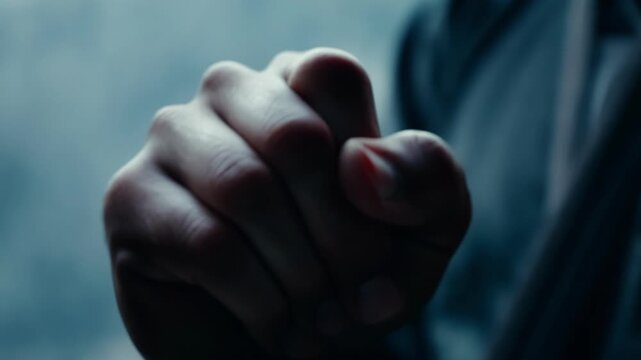 A ninjas hand clenching in anger ready to seek revenge.