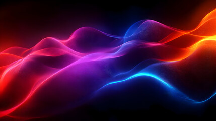 Abstract waves of vibrant colors flowing in a dark background, creating a dynamic visual effect.