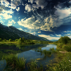 A serene landscape showcasing the purity and abundance of natural water sources,
Nature 4k Ultra full Hd photo for wallpaper

