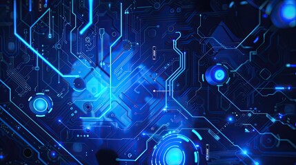 Obraz premium Abstract Blue Circuit Board Design