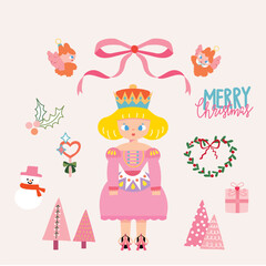 christmas greeting card, Set of Christmas element , cute stickers, Christmas tattoo,  2025, happy Christmas, cute soldiers