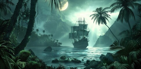 Pirate Adventure. High detailed pirate background
