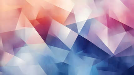 A colorful abstract geometric pattern with soft gradients and triangular shapes.