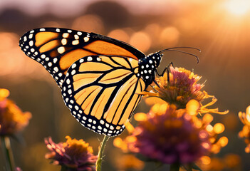 Fototapeta premium butterfly on flower