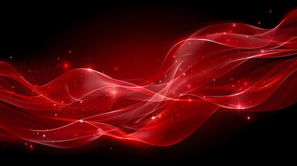 Abstract red beautiful scene with sparkles and waves