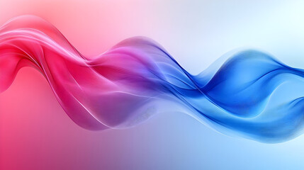 Naklejka premium Abstract waves in pink and blue tones create a smooth, flowing design.
