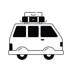 Get a glimpse of travel van icon, transportation vector illustration