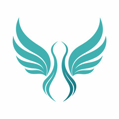 Obraz premium Wings icon logo design vector art Illustration. 