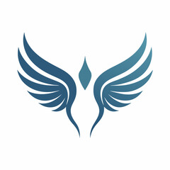 Wings icon logo design vector art Illustration. 
