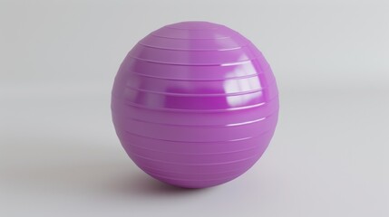 Fototapeta premium Purple Exercise Ball Isolated on White Background.