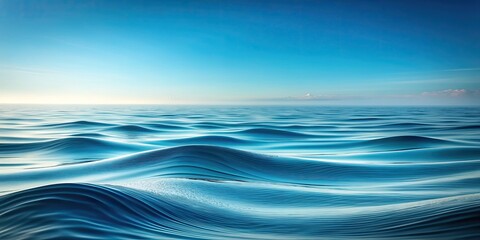Minimalist ocean landscape featuring wavy lines and subtle textures, evoking a sense of calmness and serenity in a soothing blue and white color palette.