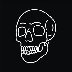Fototapeta premium Human Head Anatomy Horror Skull 1 Monoline Illustration
