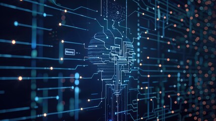Obraz premium Digital Brain: Abstract Representation of Artificial Intelligence