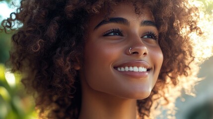 Woman with nose piercing