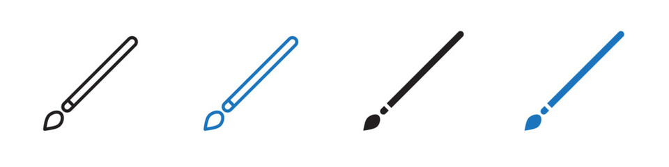 Paint brush icon Simple thin line stroke vector