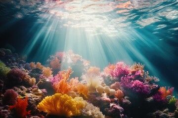 Fototapeta premium Sunbeams through water