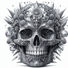 Obraz premium detailed crystal skull on white background 
