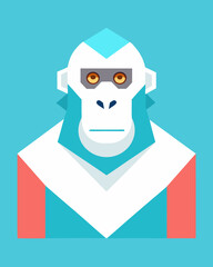 Gorilla heads design illustrations of geometric vector art Illustration 
