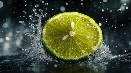 Lime Splashing in Water