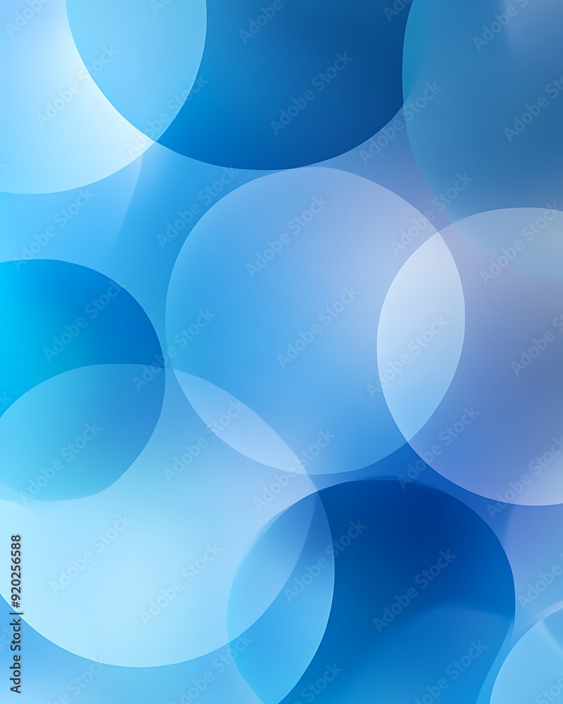 Poster seamless abstract with large soft-edged blue circles