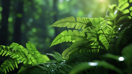  A verdant forest teems with numerous leafy green plants, adjacent to one filled with towering trees