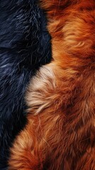 Obraz premium Vibrant fur textures blend orange and blue shades, showcasing natural beauty and detail