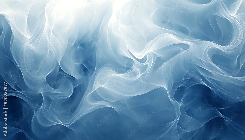 Poster seamless abstract with swirling blue patterns and white highlights
