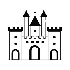 Vector of castle in modern style, travel, tourism, and historical content