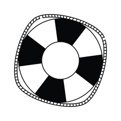 Lifesaver ring, safety, beach, water sports, lifebuoy vector illustration