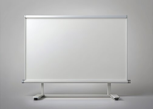 Isolated white smart board on a light gray background, with a subtle shadow and a modern minimalist aesthetic, perfect for digital technology concepts.