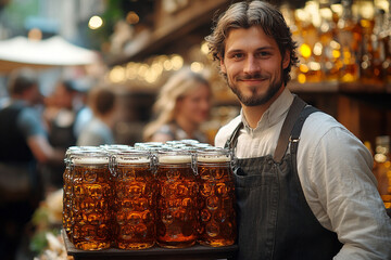 bartender pouring beer