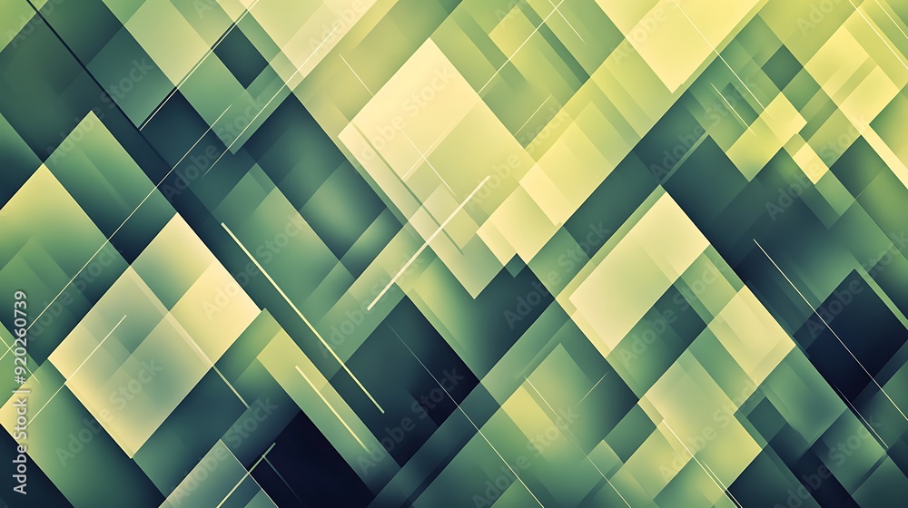 Poster seamless abstract with repeated geometric patterns in shades of green