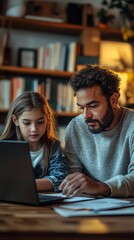 family homework parent education laptop teaching